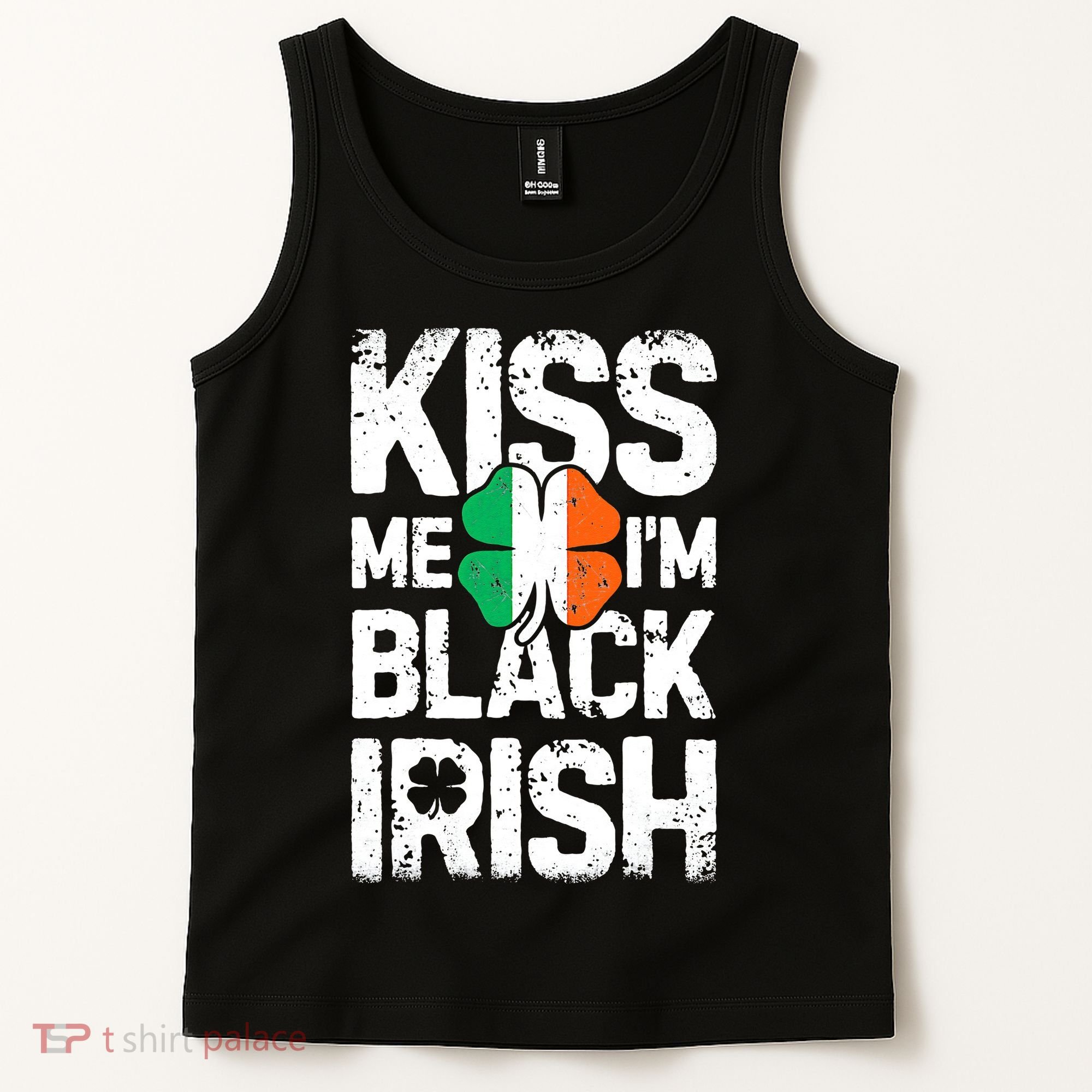 Me I'm Black Irish St Patricks Day Ireland Flag Tank Top