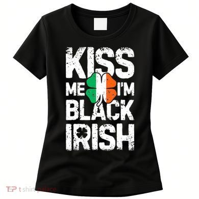 Me I'm Black Irish St Patricks Day Ireland Flag Women's T-Shirt