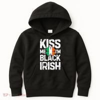 Me I'm Black Irish St Patricks Day Ireland Flag Kids Hoodie thumb 0