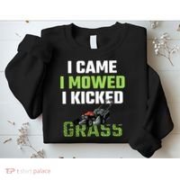 Mens I Came I Mowed I Kicked Grass Funny Lawn Mowing Gardener Sweatshirt thumb 2