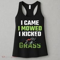Mens I Came I Mowed I Kicked Grass Funny Lawn Mowing Gardener Women's Tank Top thumb 3