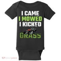 Mens I Came I Mowed I Kicked Grass Funny Lawn Mowing Gardener Baby Bodysuit thumb 0