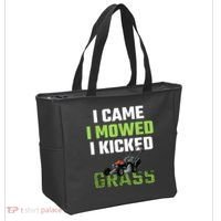Mens I Came I Mowed I Kicked Grass Funny Lawn Mowing Gardener Tote Bag thumb 2