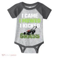 Mens I Came I Mowed I Kicked Grass Funny Lawn Mowing Gardener Infant Baby Jersey Bodysuit thumb 0