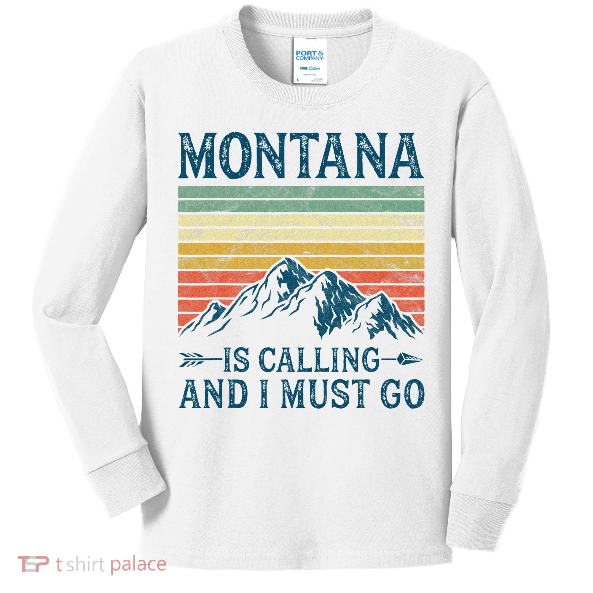 Montana Is Calling And I Must Go Kids Long Sleeve Shirt