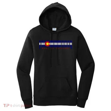 Made In Colorado Barcode Flag Women's Hoodie