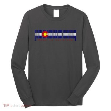 Made In Colorado Barcode Flag Long Sleeve Shirt