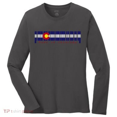 Made In Colorado Barcode Flag Women's Long Sleeve Shirt
