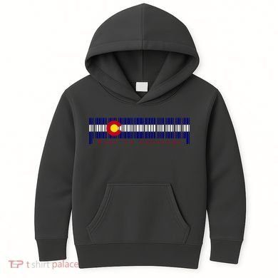 Made In Colorado Barcode Flag Kids Hoodie