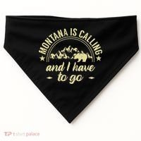 Montana Is Calling And I Have To Go Montana Lover USA-Made Doggie Bandana thumb 0