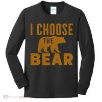Motivational I Choose The Bear In The Woods Kids Long Sleeve Shirt thumb 0
