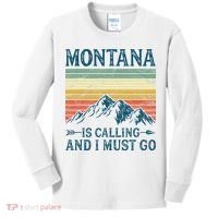 Montana Is Calling And I Must Go Kids Long Sleeve Shirt thumb 0
