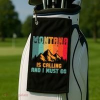 Montana Is Calling And I Must Go Mountain Vacation Golf Towel thumb 2