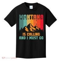 Montana Is Calling And I Must Go Mountain Vacation Kids T-Shirt thumb 0