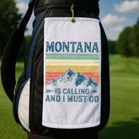 Montana Is Calling And I Must Go Golf Towel thumb 2