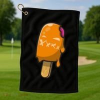 Mean Ice Cream Monster Golf Towel thumb 1
