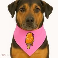 Mean Ice Cream Monster USA-Made Doggie Bandana thumb 1