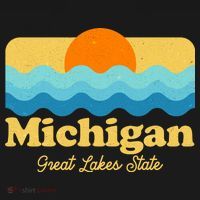 Michigan Great Lakes State Retro Sun Lake Backpack thumb 2