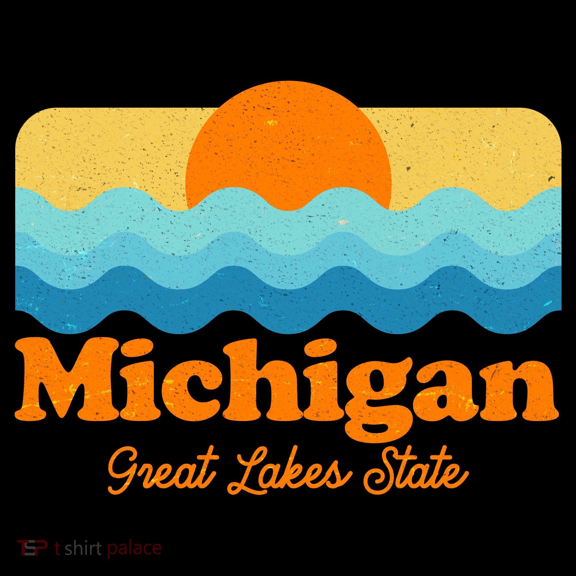 Michigan Great Lakes State Retro Sun Lake Coffee Mug