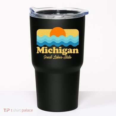 Michigan Great Lakes State Retro Sun Lake Tumbler