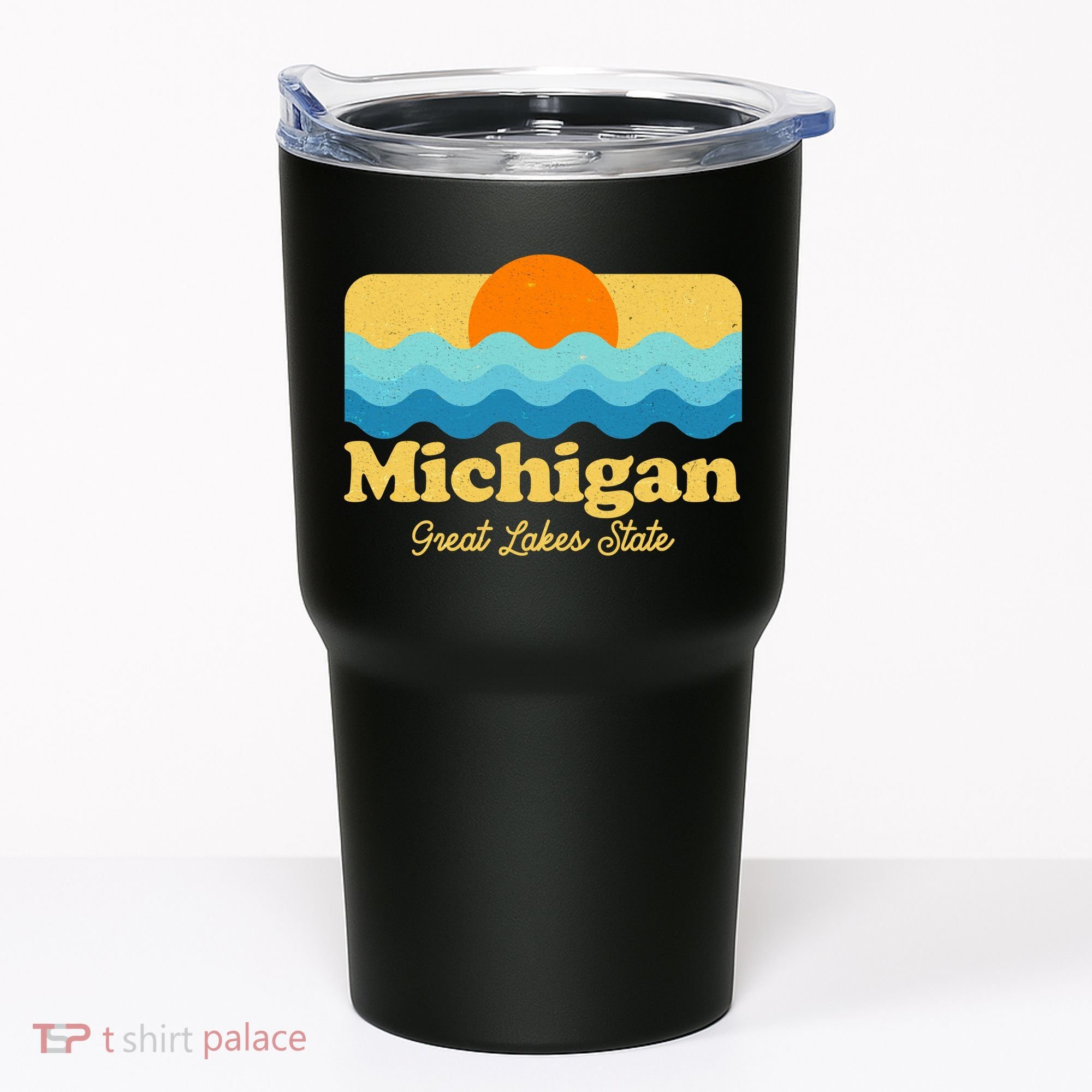 Michigan Great Lakes State Retro Sun Lake Tumbler