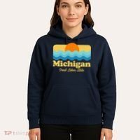 Michigan Great Lakes State Retro Sun Lake Hoodie thumb 5