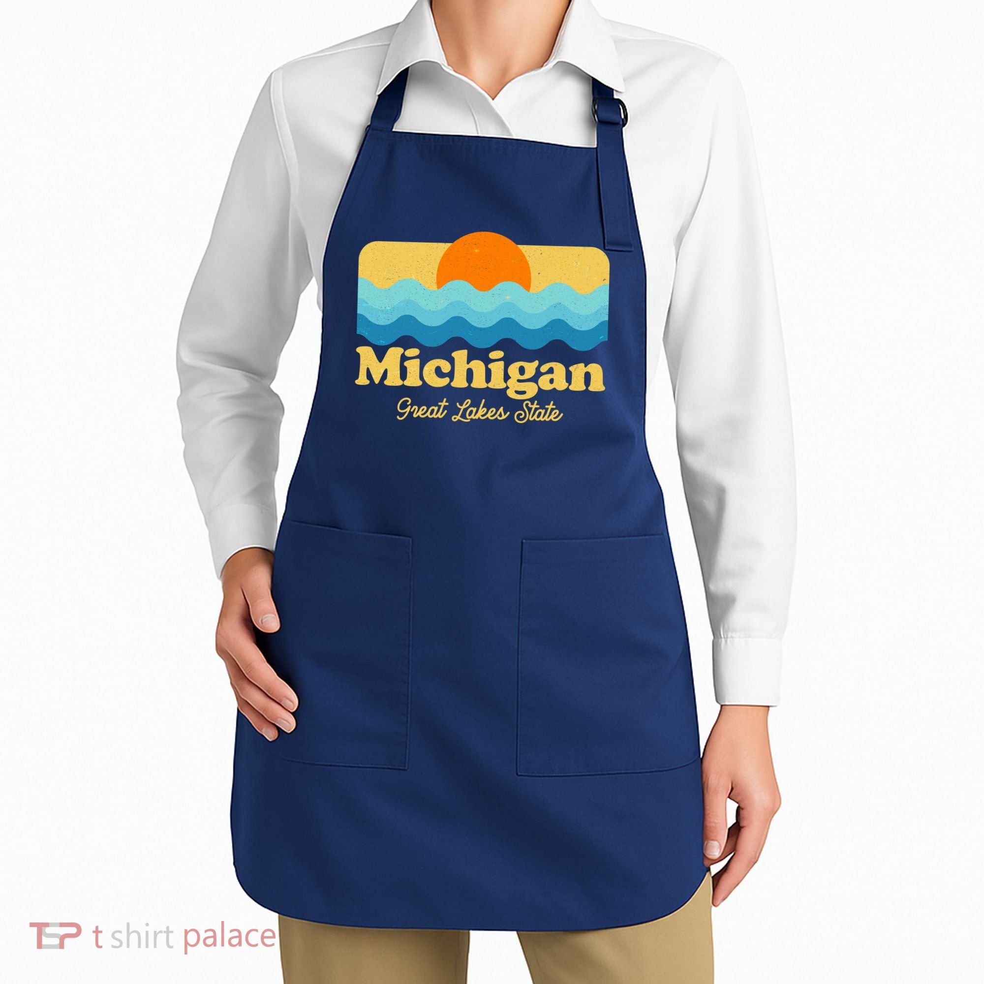 Michigan Great Lakes State Retro Sun Lake Apron