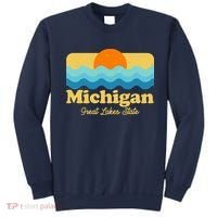 Michigan Great Lakes State Retro Sun Lake Sweatshirt thumb 0