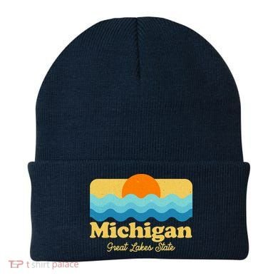 Michigan Great Lakes State Retro Sun Lake Beanie