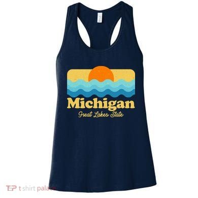 Michigan Great Lakes State Retro Sun Lake Women's Tank Top