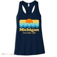 Michigan Great Lakes State Retro Sun Lake Women's Tank Top thumb 0