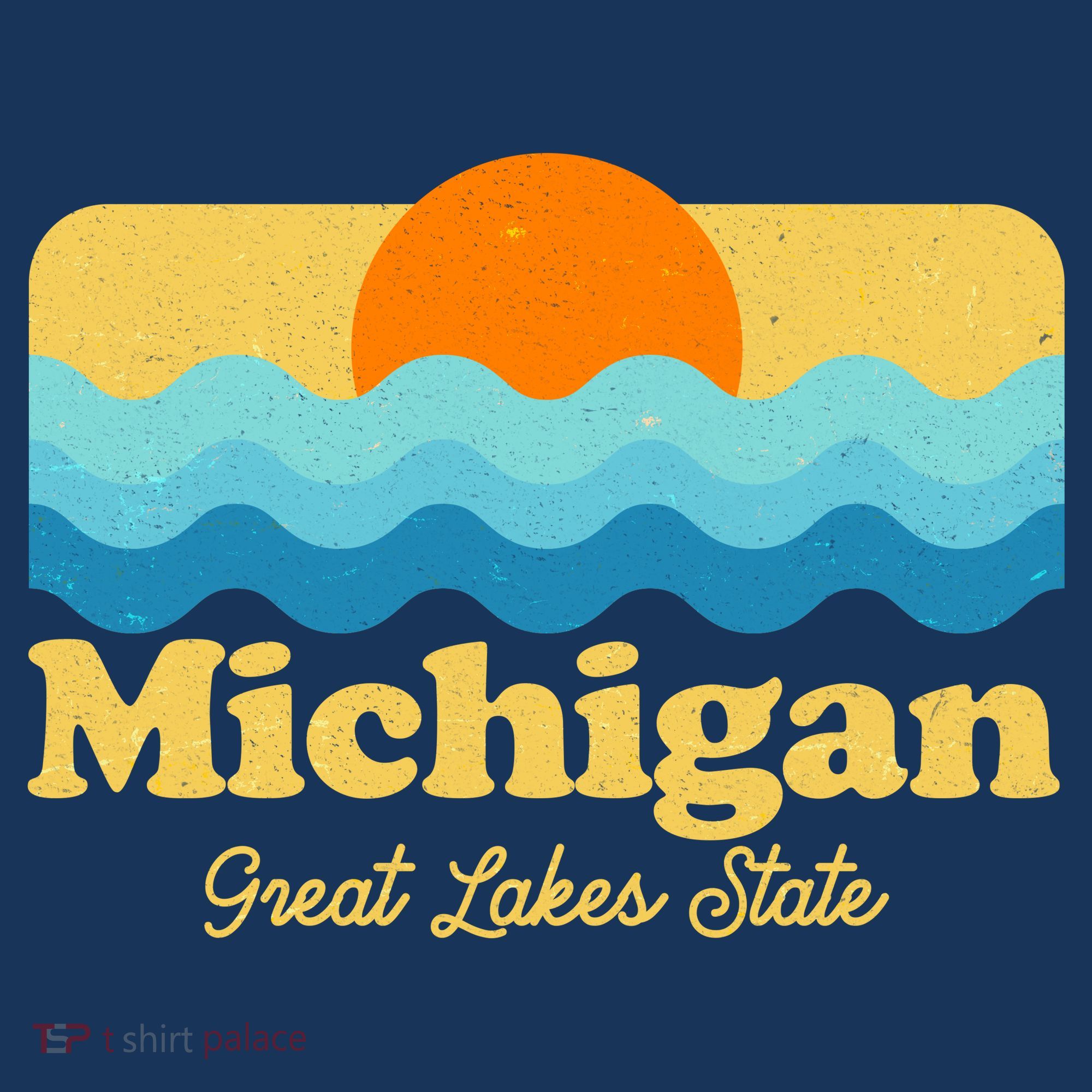 Michigan Great Lakes State Retro Sun Lake Women's Tank Top