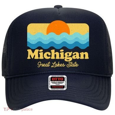 Michigan Great Lakes State Retro Sun Lake Hat