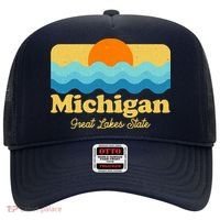 Michigan Great Lakes State Retro Sun Lake Hat thumb 0