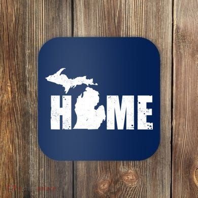 Michigan Home Mitten State Coaster