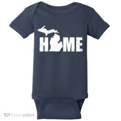 Michigan Home Mitten State Baby Bodysuit