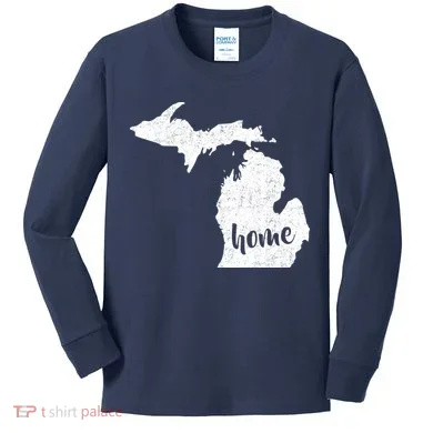 Michigan Home State Kids Long Sleeve Shirt