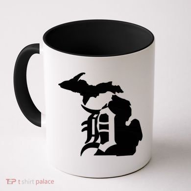 Michigan Mitten Old English D Detroit Coffee Mug