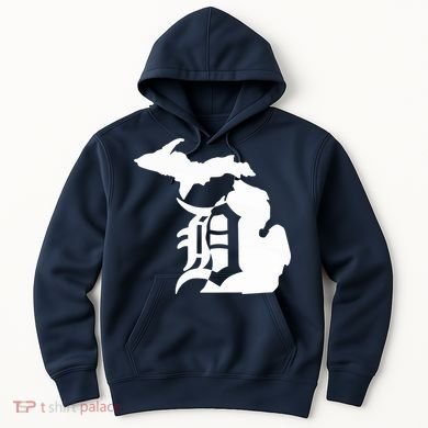 Michigan Mitten Old English D Detroit Hoodie