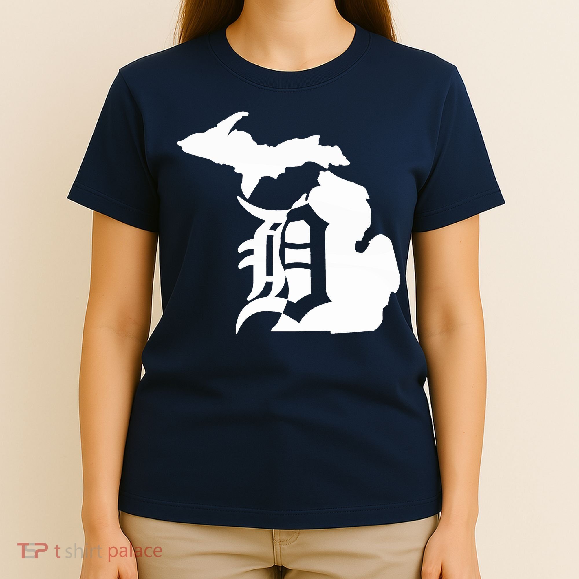 Michigan Mitten Old English D Detroit T-Shirt