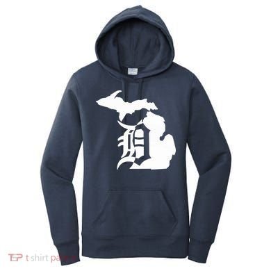 Michigan Mitten Old English D Detroit Women's Hoodie