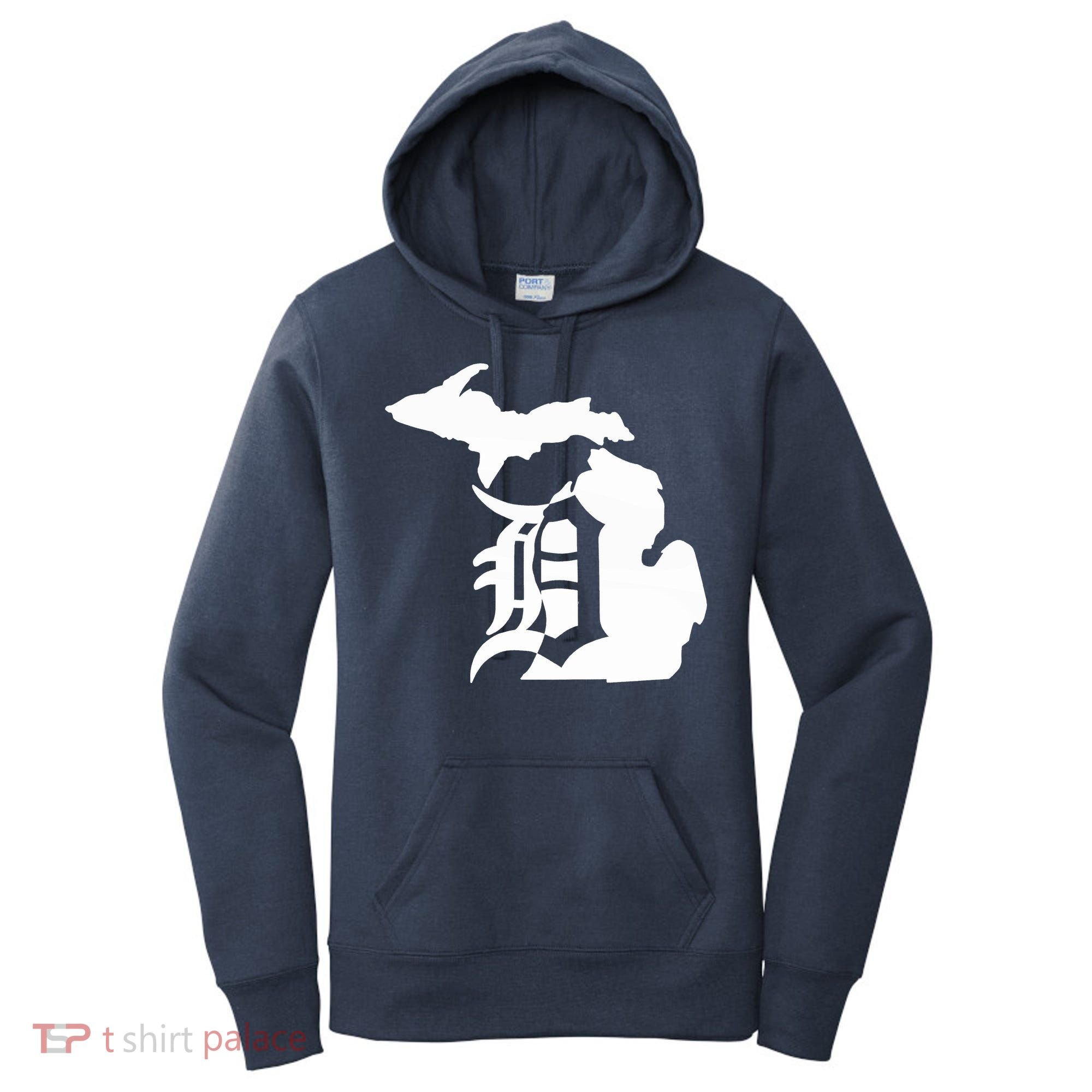 Michigan Mitten Old English D Detroit Women's Hoodie