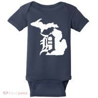 Michigan Mitten Old English D Detroit Baby Bodysuit thumb 0