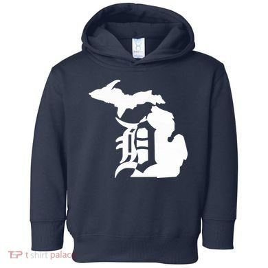 Michigan Mitten Old English D Detroit Toddler Hoodie
