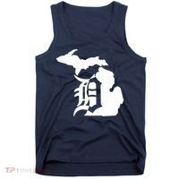 Michigan Mitten Old English D Detroit Tank Top thumb 0
