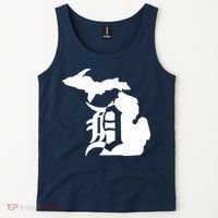 Michigan Mitten Old English D Detroit Tank Top thumb 2