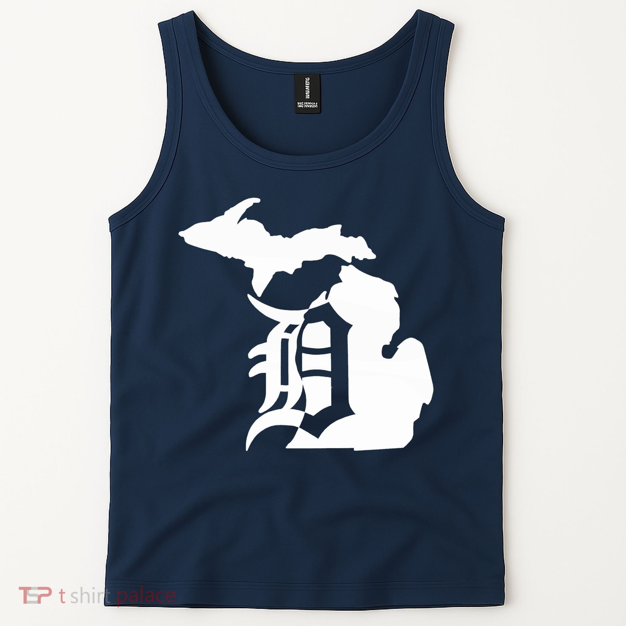 Michigan Mitten Old English D Detroit Tank Top