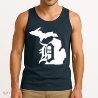 Michigan Mitten Old English D Detroit Tank Top thumb 3