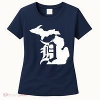 Michigan Mitten Old English D Detroit Women's T-Shirt thumb 0