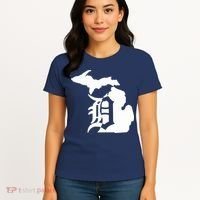 Michigan Mitten Old English D Detroit Women's T-Shirt thumb 4